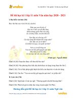 de thi hoc ki 1 lop 11 mon van nam hoc 2020 2021 de 5 