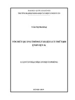 Tổ chức quản lý hồ sơ, tài liệu lưu trữ tại bệnh viện k 