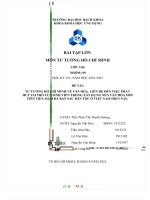 TƯ TƯỞNG hồ CHÍ MINH về văn hóa  LIÊN hệ đến VIỆC PHÁT HUY VAI TRÒ của SINH VIÊN TRONG xây DỰNG nền văn hóa mới TIÊN TIẾN, đậm đà bản sắc dân tộc 