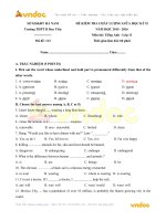 de thi giua ky 2 mon tieng anh lop 11 truong thpt b duy tien ha nam 