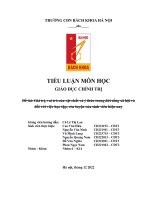 TIỂU LUẬN môn học GIÁO dục CHÍNH TRỊ đề tài giá trị, vai trò của vật chất và ý thức trong đời sống xã hội và đối với việc học tập, rèn luyện của sinh viên hiện nay 