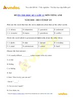 de thi hoc ki 1 lop 11 mon tieng anh nam 2020 2021 