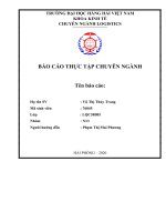 BÁO cáo THỰC tập CHUYÊN NGÀNH đề tài quy trình nghiệp vụ giao nhận hàng nhập khẩu nguyên cont FCL tại công ty  TNHH hanjin global logistics hải phòng 