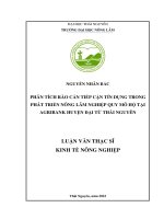 (LUẬN văn THẠC sĩ) phân tích rào cản tiếp cận tín dụng trong phát triển nông lâm nghiệp quy mô hộ tại agribank huyện đại từ, tỉnh thái nguyên 