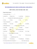 de khao sat chat luong dau nam lop 11 mon tieng anh 