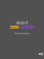 LÀM QUEN VỚI CONTENT - COPYWRITING