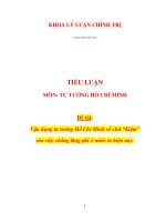 Vận dụng tư tưởng Hồ Chí Minh về chữ “Kiệm” vào việc chống lãng phí ở nước ta hiện nay