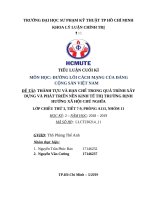 IỂU LUẬN CUỐI KÌ THÀNH TỰU VÀ HẠN CHẾ TRONG QUÁ TRÌNH XÂY DỰNG VÀ PHÁT TRIỂN NỀN KINH TẾ THỊ TRƯỜNG ĐỊNH HƯỚNG XÃ HỘI CHỦ NGHĨA