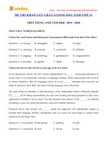 de kiem tra chat luong dau nam lop 11 mon tieng anh truong thpt doan thuong 