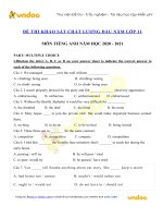 de kiem tra chat luong dau nam lop 11 mon tieng anh nam 2020 2021 