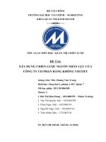 TIỂU LUẬN môn học QUẢN TRỊ CHIẾN lược đề tài xây DỰNG CHIẾN lược NGUỒN NHÂN lực của CÔNG TY cổ PHẦN HÀNG KHÔNG VIETJET 