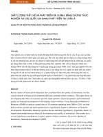 Chất lượng thể chế và phát triển tài chính bằng chứng thực nghiệm tại các quốc gia đang phát triển tại châu á 