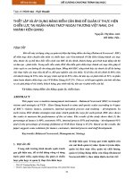 THIẾT lập và áp DỤNG BẢNG điểm cân B̀NG để QUẢN lý THỰC HIỆN CHIẾN lực tại NGÂN HÀNG TMCP NGOẠI THƯƠNG VIỆT NAM CHI NHÁNH KIÊN GIANG 