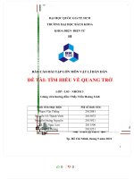 BÁO cáo bài tập lớn môn vật lí bán dẫn đề tài tìm HIỂU về QUANG TRỞ 