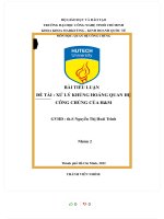 TIỂU LUẬN đề tài  xử lý KHỦNG HOẢNG QUAN hệ CÔNG CHÚNG của hm 