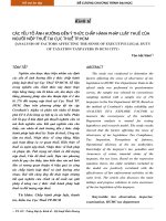 CÁC yếu tố ẢNH HƯỞNG đến ý THỨC CHẤP HÀNH PHÁP LUẬT THUẾ của NGƯỜI nộp THUẾ tại cục THUẾ TP HCM  