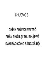 CHƯƠNG CHÍNH PHỦ VỚI VAI TRÒ PHÂN PHỐI LẠI THU NHẬP VÀ ĐẢM BẢO CÔNG BẰNG XÃ HỘI