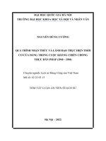 Quá trình nhận thức và lãnh đạo thực hiện thời cơ của Đảng trong cuộc kháng chiến chống thực dân Pháp (19451954).