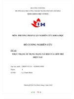 Đề tài THỰC TRẠNG sử DỤNG MẠNG xã hội của GIỚI TRẺ HIỆN NAY 