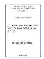 Chính sách nhà nước về phát triển dịch vụ tín dụng của CHDCND Lào đến năm 2020 