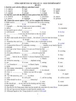 TỔNG hợp đề THI CHÍNH các năm ANH 7 THÍ điểm