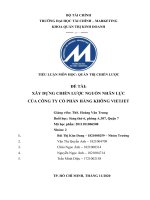 TIỂU LUẬN môn học QUẢN TRỊ CHIẾN lược đề tài xây DỰNG CHIẾN lược NGUỒN NHÂN lực của CÔNG TY cổ PHẦN HÀNG KHÔNG VIETJET 
