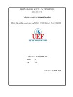 TIỂU LUẬN môn QUẢN TRỊ tài CHÍNH đề tài phân tích báo các tài chính của MASAN CTCP MASAN MASAN GROUP 