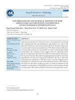 Đóng góp TFP và hiệu quả kỹ thuật của một số ngành hàng nông nghiệp tỉnh đồng tháp tiếp cận dữ liệu hộ cá thể 