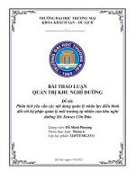 Phân tích yêu cầu các nội dung quản lý nhân lực điển hình đối với bộ phận quản lý môi trường tự nhiên của khu nghỉ dưỡng six senses côn đảo 
