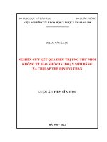 Nghiên cứu kết quả điều trị ung thư phổi không tế bào nhỏ giai đoạn sớm bằng xạ trị lập thể định vị thân 