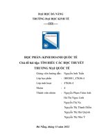 HỌC PHẦN KINH DOANH QUỐC tế chủ đề bài tập tìm HIỂU các học THUYẾT THƯƠNG mại QUỐC tế 