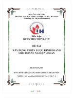 Tiểu luận QUẢN TRỊ CHIẾN lược đề tài xây DỰNG CHIẾN lược KINH DOANH CHO DOANH NGHIỆP VISSAN 