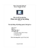Báo cáo đồ án môn học phân tích thiết kế hệ thống giai đoạn 1 tên hệ thống hệ thống quản lý bãi gửi xe 