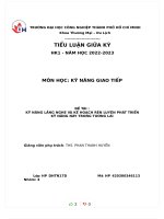 ĐỀ tài  kỹ NĂNG LẮNG NGHE và kế HOẠCH rèn LUYỆN PHÁT TRIỂN kỹ NĂNG này TRONG TƯƠNG LAI 