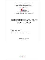 MÔN kỹ NĂNG xây DỰNG kế HOẠCH kế HOẠCH học tập và PHÁT TRIỂN cá NHÂN 