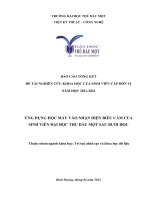 ỨNG DỤNG học máy vào NHẬN DIỆN BIỂU cảm của SINH VIÊN đại học THỦ dầu một SAU BUỔI học 