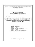 (Đồ án tốt nghiệp ngành Công nghệ kỹ thuật Ô tô) Nghiên cứu, thực hiện mô hình hệ thống nâng kính khóa cửa và mô hình hệ thống thông tin