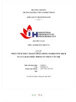 MÔN MARKETING DỊCH vụ CHỦ đề PHÂN TÍCH THỰC TRẠNG HOẠT ĐỘNG MARKETING DỊCH vụ của rạp CHIẾU PHIM CGV PHAN văn TRỊ 