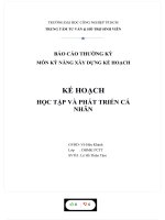 MÔN kỹ NĂNG xây DỰNG kế HOẠCH kế HOẠCH học tập và PHÁT TRIỂN cá NHÂN 