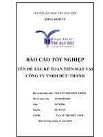 Báo cáo tốt nghiệp kế toán tiền mặt tại công ty TNHH đức thành 