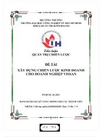 Tiểu luận QUẢN TRỊ CHIẾN lược đề tài xây DỰNG CHIẾN lược KINH DOANH CHO DOANH NGHIỆP VISSAN 