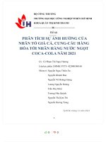 PHÂN TÍCH sự ẢNH HƯỞNG của NHÂN tố GIÁ cả, CUNG cầu HÀNG hóa tới NHÃN HÀNG nước NGỌT COCA COLA năm 2021 