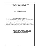 SKKN Phát huy tính tích cực và phát triển năng lực sáng tạo của học sinh thông qua việc tổ chức hoạt động tự làm một số thí nghiệm đơn giản sau khi học bài Các dạng cân bằng  cân bằng của một vật có mặt chân đế (SGK Vật lí 10 THPT)