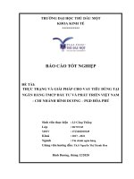 Báo cáo tốt nghiệp thực trạng và giải pháp cho vay tiêu dùng tại ngân hàng đầu tư và phát triển việt nam – chi nhánh bình dương – PGD hòa phú 