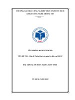 BÀI tập dự án môn MẠNG máy TÍNH đề tài chủ đề triển khai và quản lý dịch vụ DHCP 