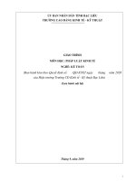 Giáo trình Pháp luật Kinh tế (Nghề: Kế toán) - Trường CĐ Kinh tế - Kỹ thuật Bạc Liêu