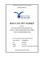 Báo cáo tốt nghiệp kế toán tiền gửi ngân hàng tại công ty TNHH torex việt nam semiconductor 