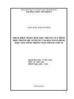 SKKN Phát hiện tính chất đặc trưng của hình học phẳng để áp dụng vào bài toán hình học giải tích trong mặt phẳng lớp 10