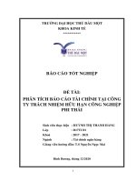 Báo cáo tốt nghiệp phân tích tình hình tài chính tại công ty TNHH công nghiệp phi thái 