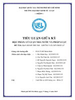 TIỂU LUẬN GIỮA KỲ HỌC PHẦN LÝ LUẬN NHÀ NƯỚC VÀ PHÁP LUẬT ĐỀ TÀI BẠO HÀNH TRẺ EM - NHỮNG VẤN ĐỀ PHÁP LÝ